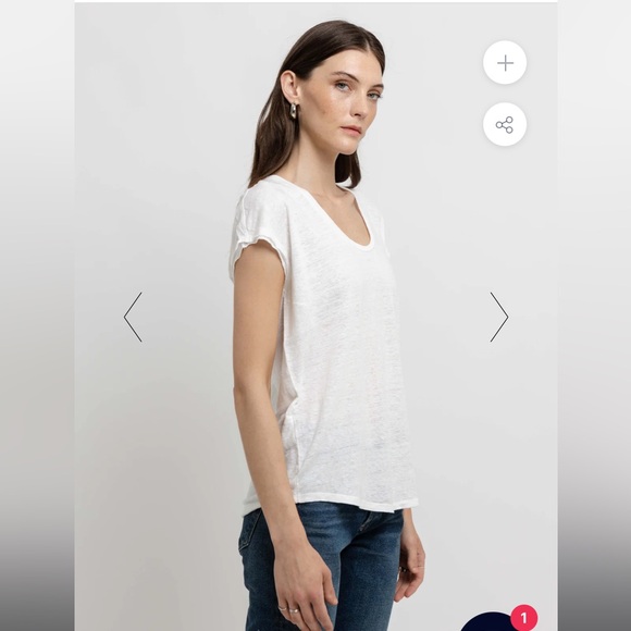 Frame organic linen easy scoop neck tee - Picture 4 of 11